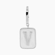 Grace Blooms Charm V Classic Initial Charm (Silver)