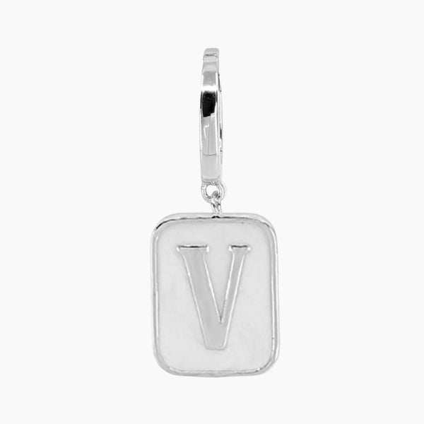 Grace Blooms Charm V Classic Initial Charm (Silver)
