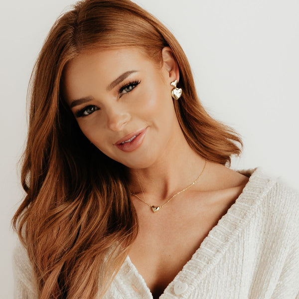 Grace Blooms Earrings Mabel Heart Earrings (Gold)