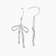 Grace Blooms Earrings Silver Bow Dangle Earrings (Silver)