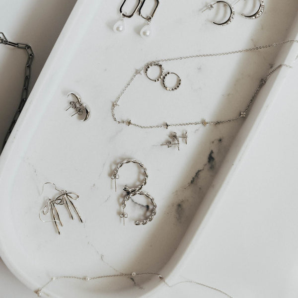 Grace Blooms Earrings Silver Mia Hoops (Silver)