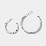 Debbie Diamond-Cut Hoop Earrings (Silver)
