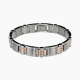 Italgem Steel Bracelets Rose Gold Italgem Stainless Steel and Rose Gold Link Bracelet