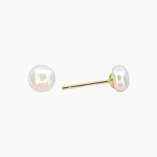 Natural Freshwater Pearl Stud Earrings Roma Designer Jewelry