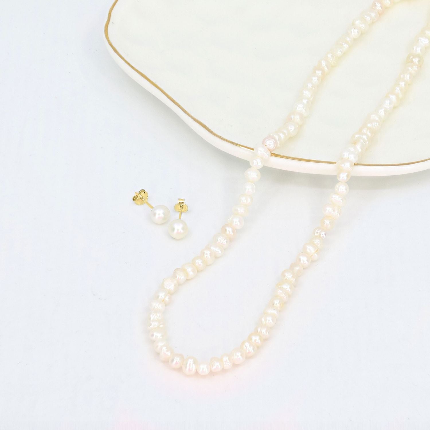Natural Freshwater Pearl Necklace Roma Designer Jewelry