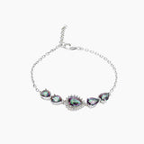 Mystic Bracelets Color / Purplr/Green/Pink Mystic Quartz Teardrop Drop Bracelet in Sterling Silver