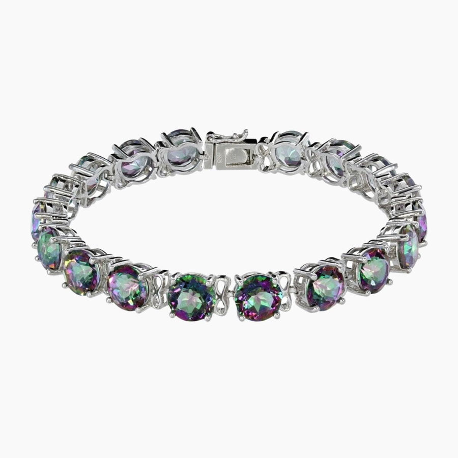 Mystic Bracelets Purple / Green / Pink Mystic Quartz Silver Bracelet