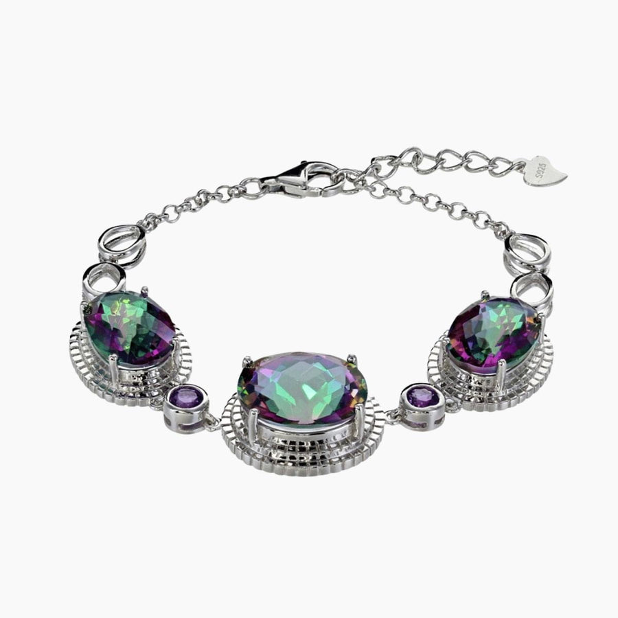 Mystic Bracelets Purple / Green / Pink Mystic Quartz Silver Bracelet
