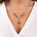 Mystic Necklaces Color / Purple/Green/Pink Mystic Quartz Teardrop Necklace in Sterling Silver with White Topaz Detail