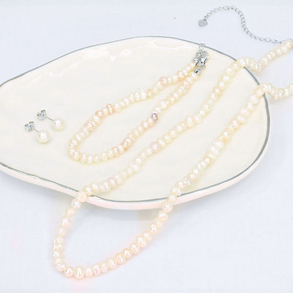 Ocean Collection Necklaces Baroque Freshwater Pearl Bracelet in Silver