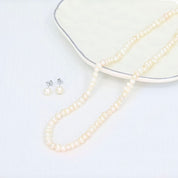 Ocean Collection Necklaces Baroque Freshwater Pearl Necklace in Silver