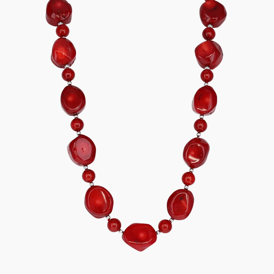 Ocean Collection Necklaces Red Coral Red Coral Single Strand Chunky Necklace