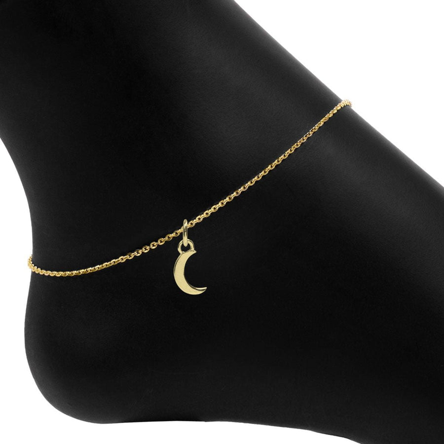 Roma Charm Collection Anklet Gold Roma Crescent Moon Charm Adjustable Anklet