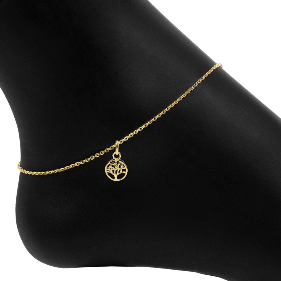Roma Charm Collection Anklet Gold Roma Tree of Life Charm Adjustable Anklet