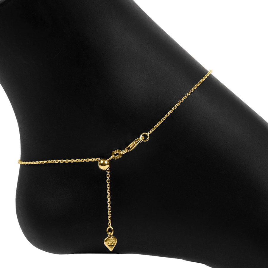 Roma Charm Collection Anklet Roma Crescent Moon Charm Adjustable Anklet
