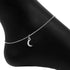 Roma Charm Collection Anklet Silver Roma Crescent Moon Charm Adjustable Anklet