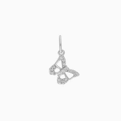 Roma Charm Collection Pendant Silver Roma Butterfly CZ Charm (Silver)
