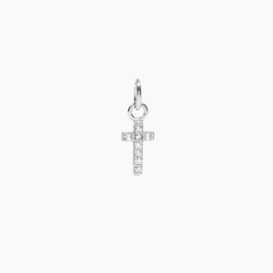 Roma Charm Collection Pendant Silver Roma Cross CZ Charm (Silver)