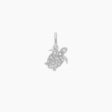 Roma Charm Collection Pendant Silver Roma Turtle CZ Charm (Silver)