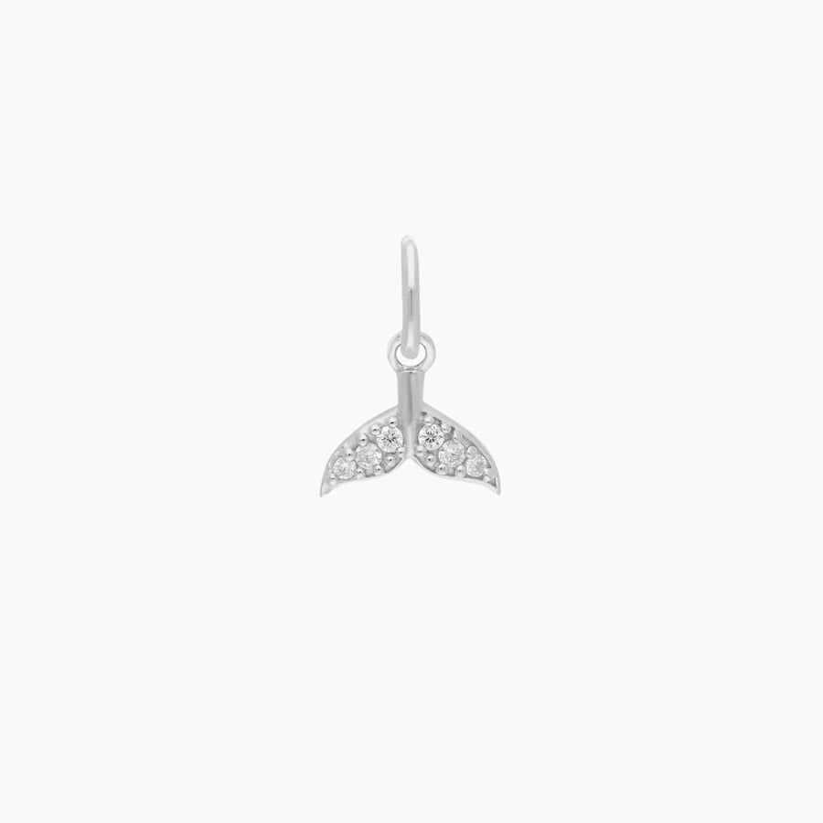 Roma Charm Collection Pendant Silver Roma Whale Tail CZ Charm (Silver)