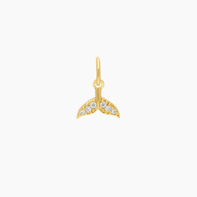 Roma Charm Collection Pendants Gold Roma Whale Tail CZ Charm (Gold)