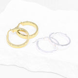 Roma Designer Jewelry Earrings Roma Medium Block Hoop Earrings (Gold)