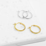 Roma Designer Jewelry Earrings Roma Small Hoop Earrings (Silver)