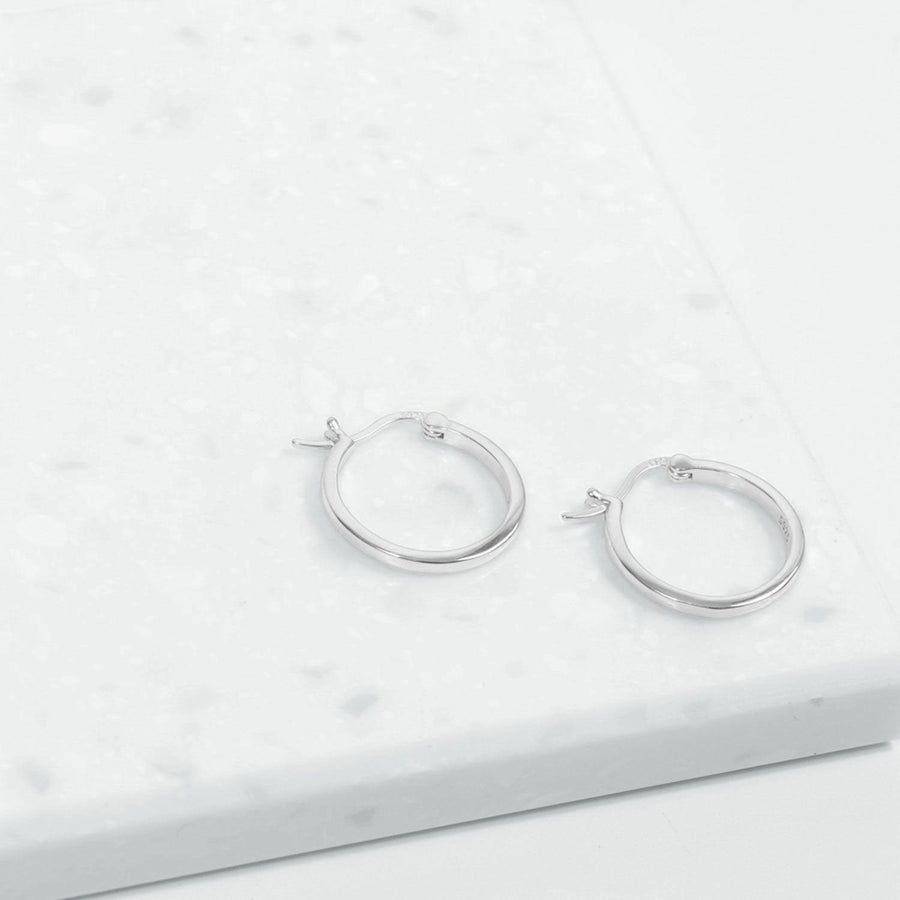 Roma Designer Jewelry Earrings Roma Small Hoop Earrings (Silver)