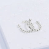 Roma Designer Jewelry Earrings Roma Twist Hoop Earrings (Silver)
