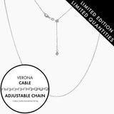 Roma Designer Jewelry Necklaces Italian Sterling Silver Verona Cable Adjustable Chain