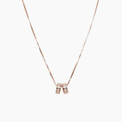 Roma Designer Jewelry Sets 2 CHARM Mother and Child Charm Necklace in Rose Gold