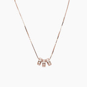 Roma Designer Jewelry Sets 3 CHARM Mother and Child Charm Necklace in Rose Gold