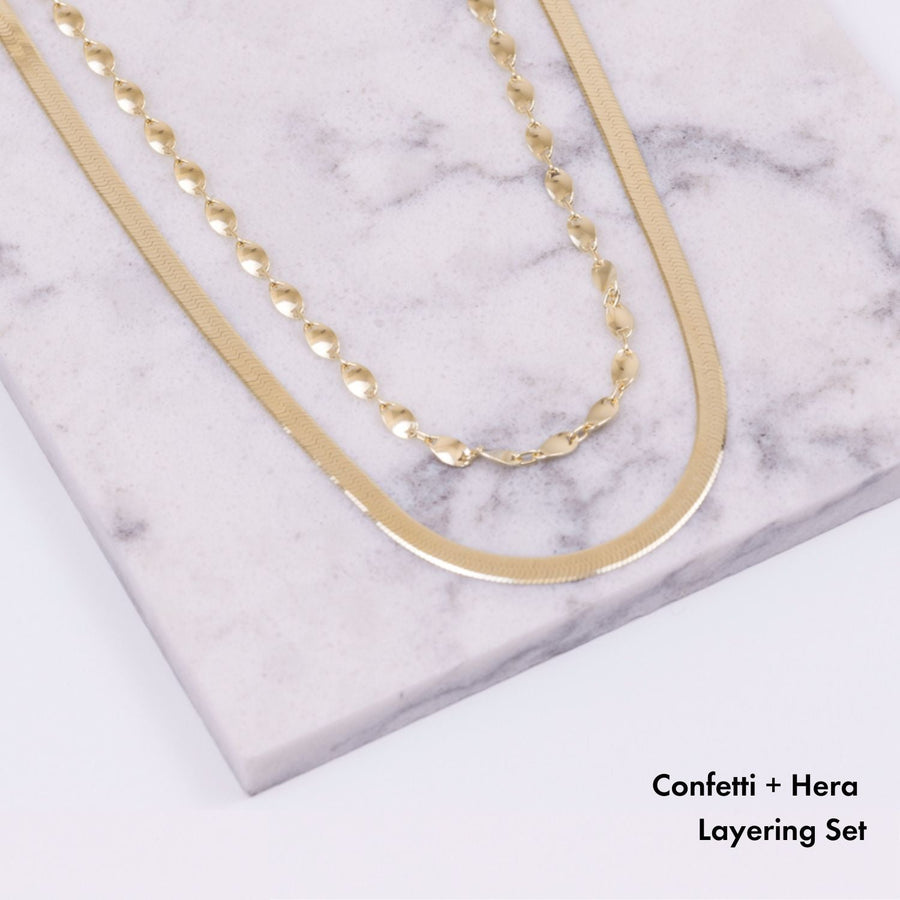 Roma Designer Jewelry Sets Gold Confetti + Hera Layering Set