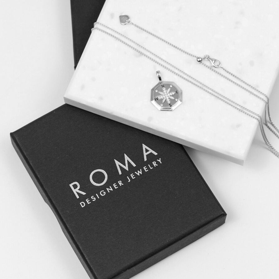 Roma Designer Jewelry Sets True North Pendant + Adjustable Chain Set