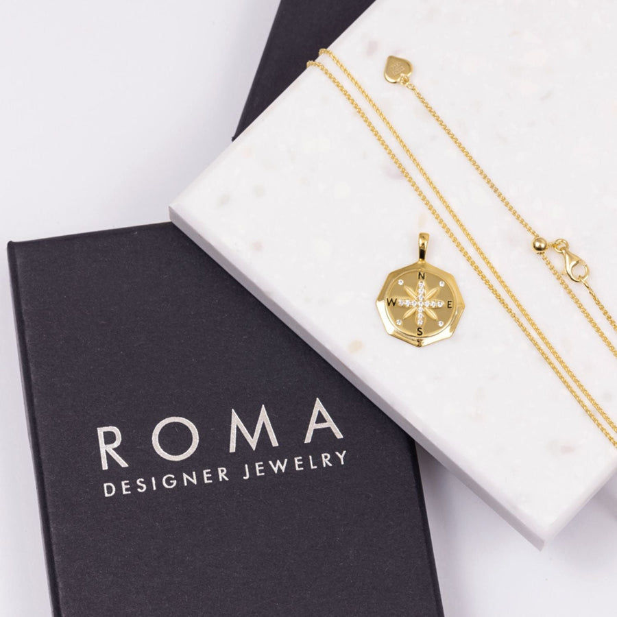 Roma Designer Jewelry Sets True North Pendant + Adjustable Chain Set