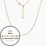 Roma Italian Adjustables Necklaces 20" Gold Italian Luna Bead Adjustable Chain
