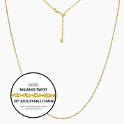 Roma Italian Adjustables Necklaces 30"24"Italian Milano Twist Adjustable Chain (Gold)