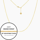 Roma Italian Adjustables Necklaces,Chains 20" Gold Italian Light Grano Wheat Adjustable Chain