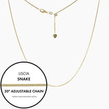 Roma Italian Adjustables Necklaces,Chains 20" Gold Italian Liscia Snake Adjustable Chain
