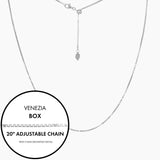 Roma Italian Adjustables Necklaces,Chains 20" Italian Venezia Box Adjustable Chain (Silver)