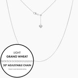 Roma Italian Adjustables Necklaces,Chains 20" Silver Italian Light Grano Wheat Adjustable Chain