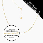 Roma Italian Adjustables Necklaces,Chains Gold 20"Italian Adjustable Specchio Mirror Chain (Gold)