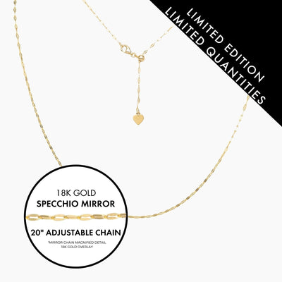 Roma Italian Adjustables Necklaces,Chains Gold 20"Italian Adjustable Specchio Mirror Chain (Gold)