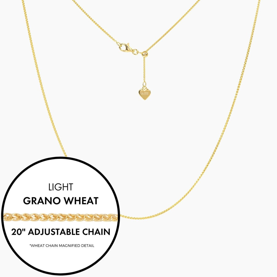 Roma Italian Adjustables Necklaces,Chains Gold 20" Italian Light Grano Wheat Adjustable Chain (Gold)