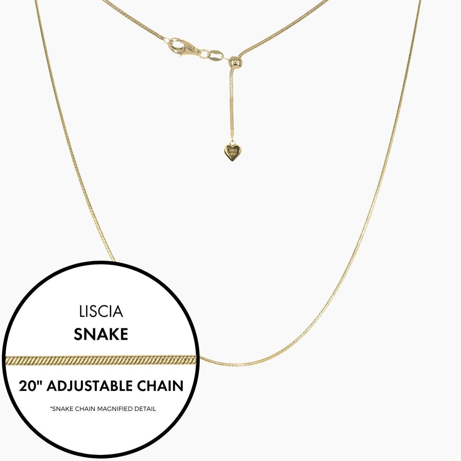 Roma Italian Adjustables Necklaces,Chains Gold 20" Italian Liscia Snake Adjustable Chain (Gold)