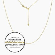 Roma Italian Adjustables Necklaces,Chains Gold 20"Italian Verona Cable Adjustable Chain (Gold)