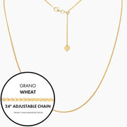Roma Italian Adjustables Necklaces,Chains Gold 24" Italian Adjustable Grano Wheat Chain (Gold)