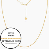 Roma Italian Adjustables Necklaces,Chains Gold 30" Italian Grano Wheat Adjustable Chain (Gold)