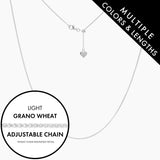 Roma Italian Adjustables Necklaces,Chains Italian Light Grano Wheat Adjustable Chain
