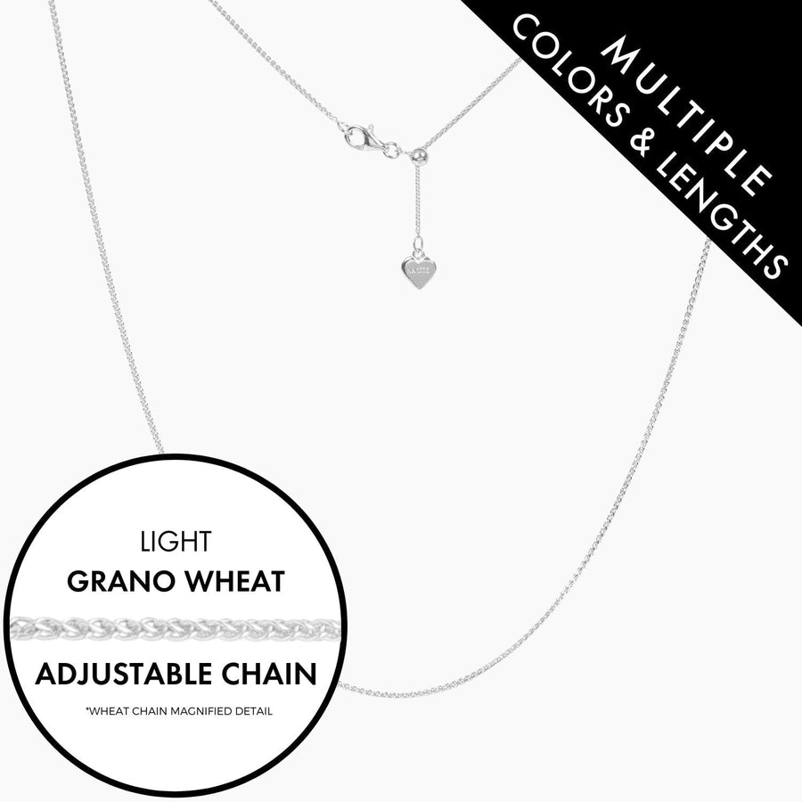 Roma Italian Adjustables Necklaces,Chains Italian Light Grano Wheat Adjustable Chain